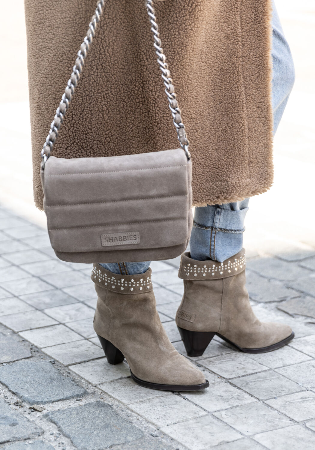 Bruine SHABBIES BY WENDY Schoudertas WENDY PILLOW - large