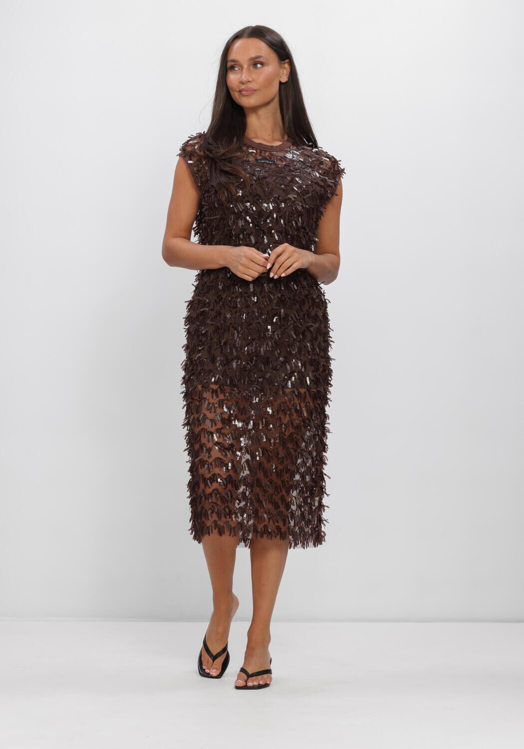 Bruine HAUTE L'AMITI&Eacute; Jurken LIMONE DRESS - large