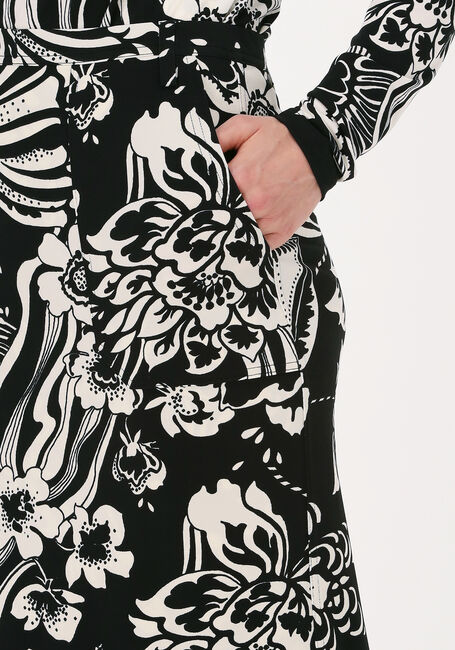 Zwarte VANILIA Midirok SWIRL FLOWER - large