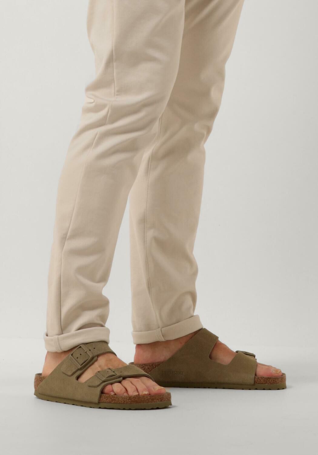khaki birkenstock slippers arizona heren