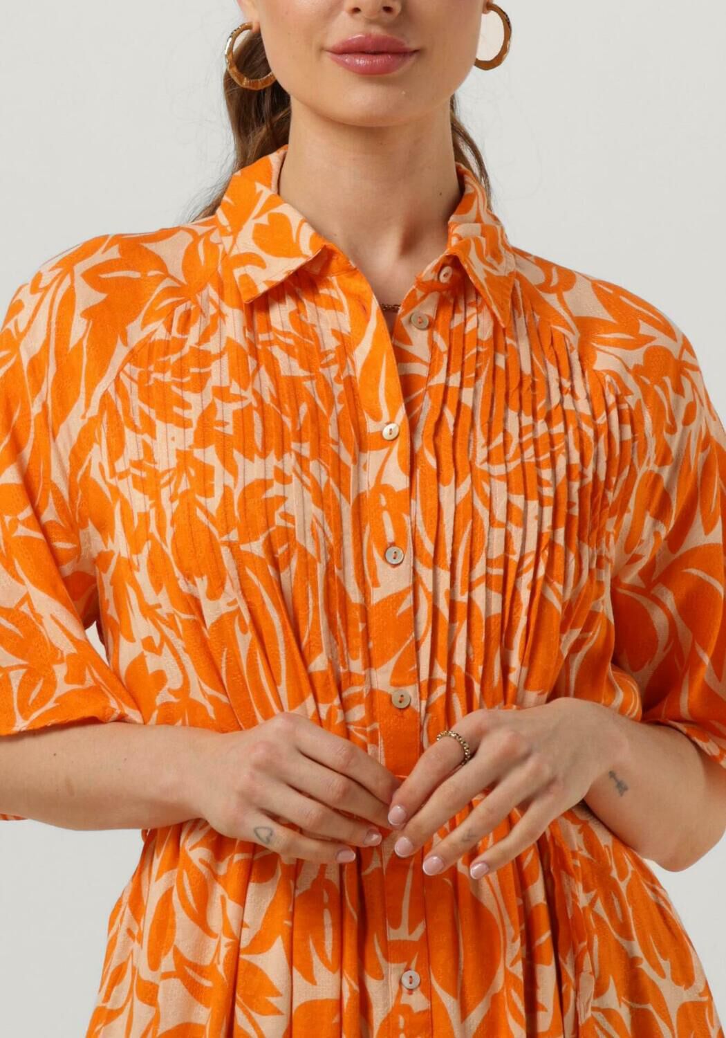 oranje y.a.s. midi jurk yaslefira 2 4 long shirt dress s
