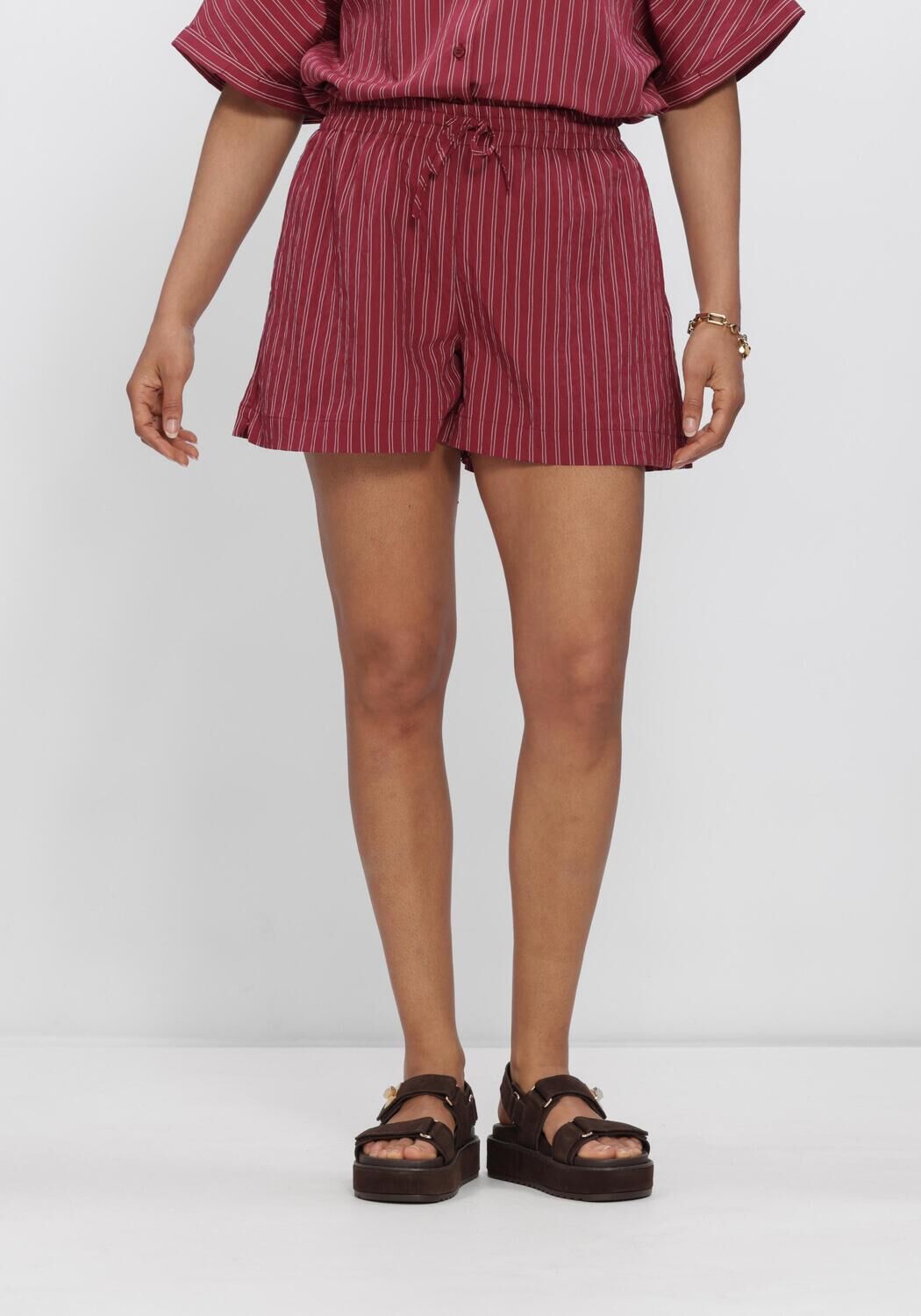 Rode CATWALK JUNKIE Broeken STRIPED PULL ON SHORT - large