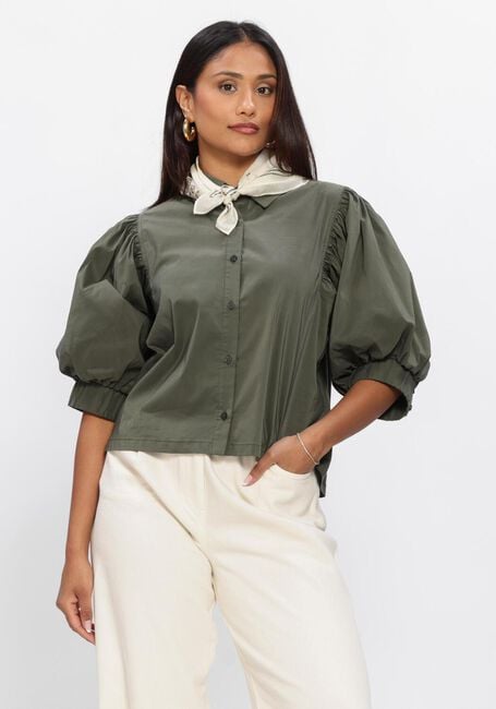 Donkergroene NEO NOIR Blouses ETTA POPLIN SHIRT - large