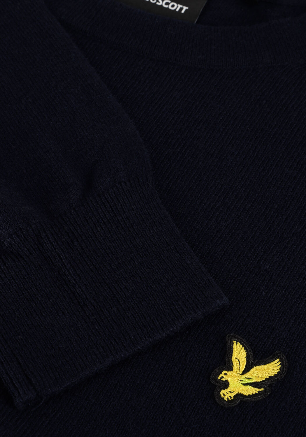 Donkerblauwe LYLE & SCOTT Trui COTTON MERINO CREW NECK JUMPER - large
