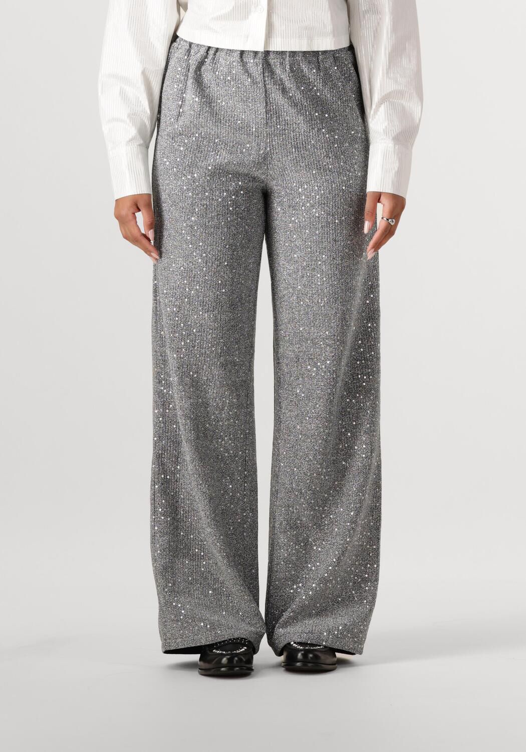 ALIX THE LABEL Dames Broeken Ladies Woven Sequin Pant Grijs