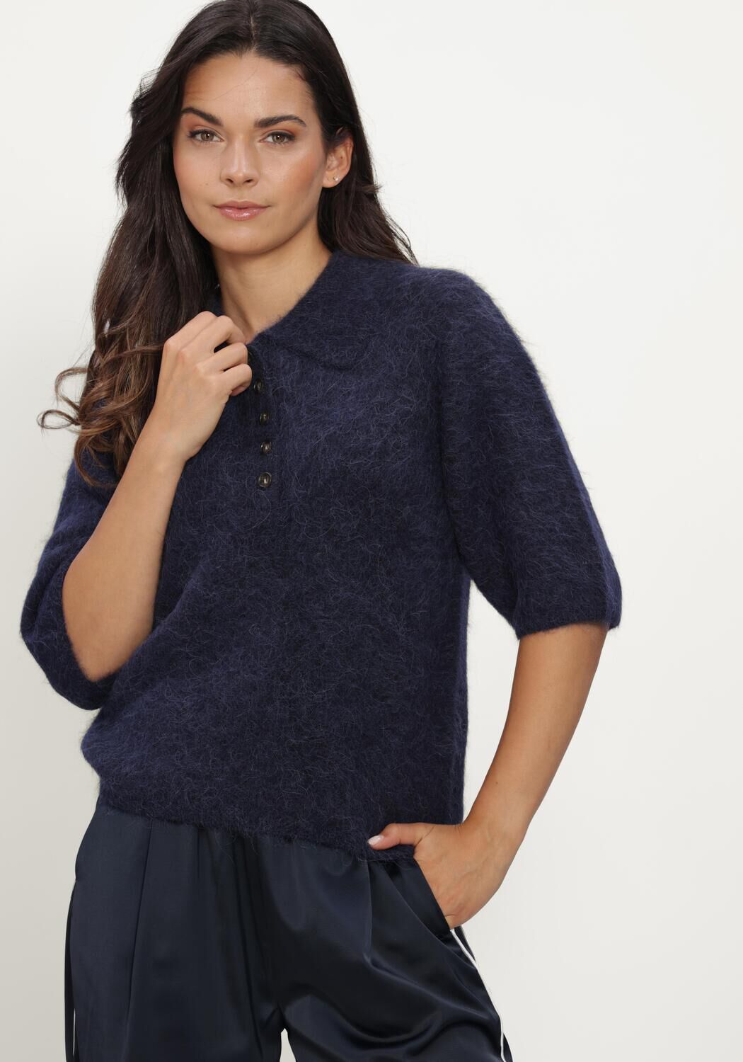 Donkerblauwe LINA LOCCHI Trui LL-BENITA - large
