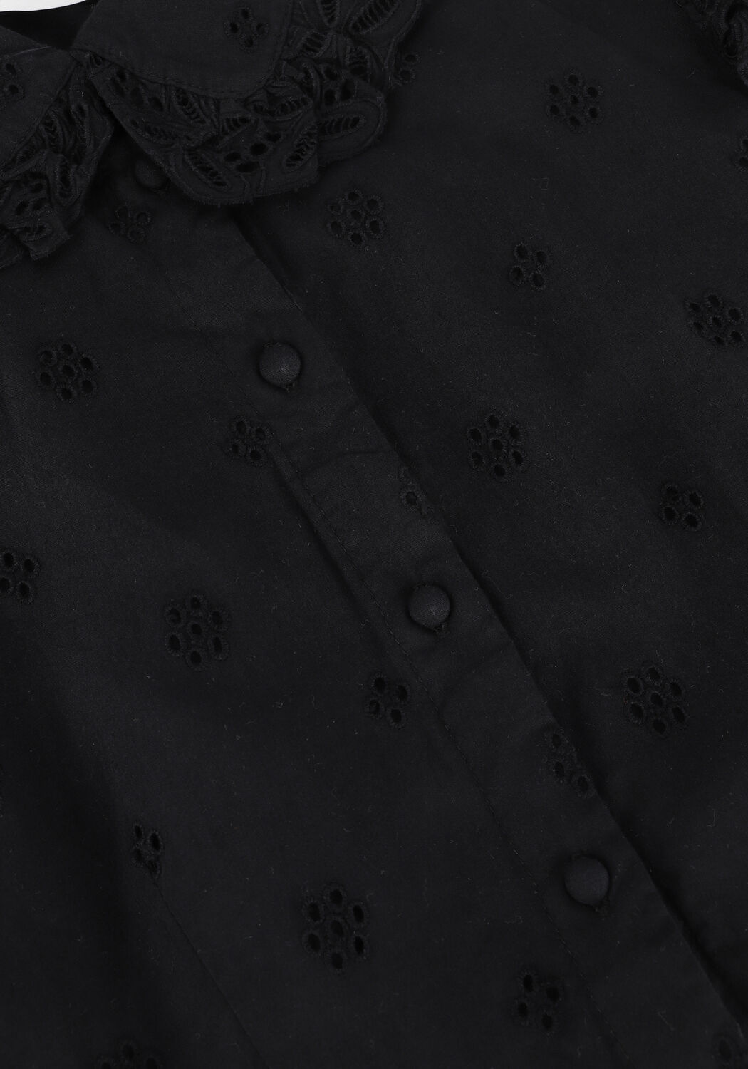 Zwarte SELECTED WOMEN Midi jurk SLFBRODY LS SHORT BRODERI - large