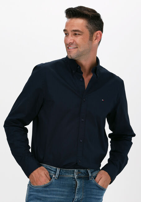 Blauwe TOMMY HILFIGER Casual overhemd CORE STRETCH SLIM POPLIN SHIRT - large