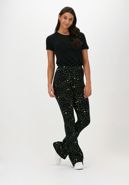 Zwarte COLOURFUL REBEL Flared broek COSMIC PEACHED FLARE PANTS - large