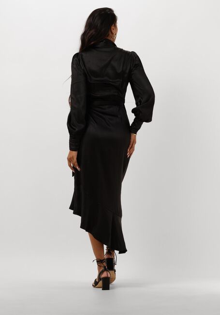 Zwarte NOTRE-V Midi jurk NV-DORISSA SATIN DRESS - large