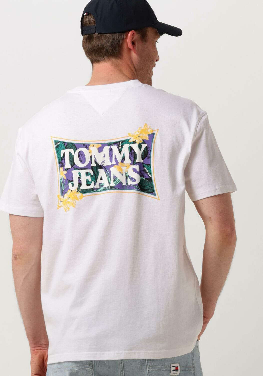 TOMMY JEANS Heren Polo's & T-shirts Tjm Reg Flower Power Tee Wit