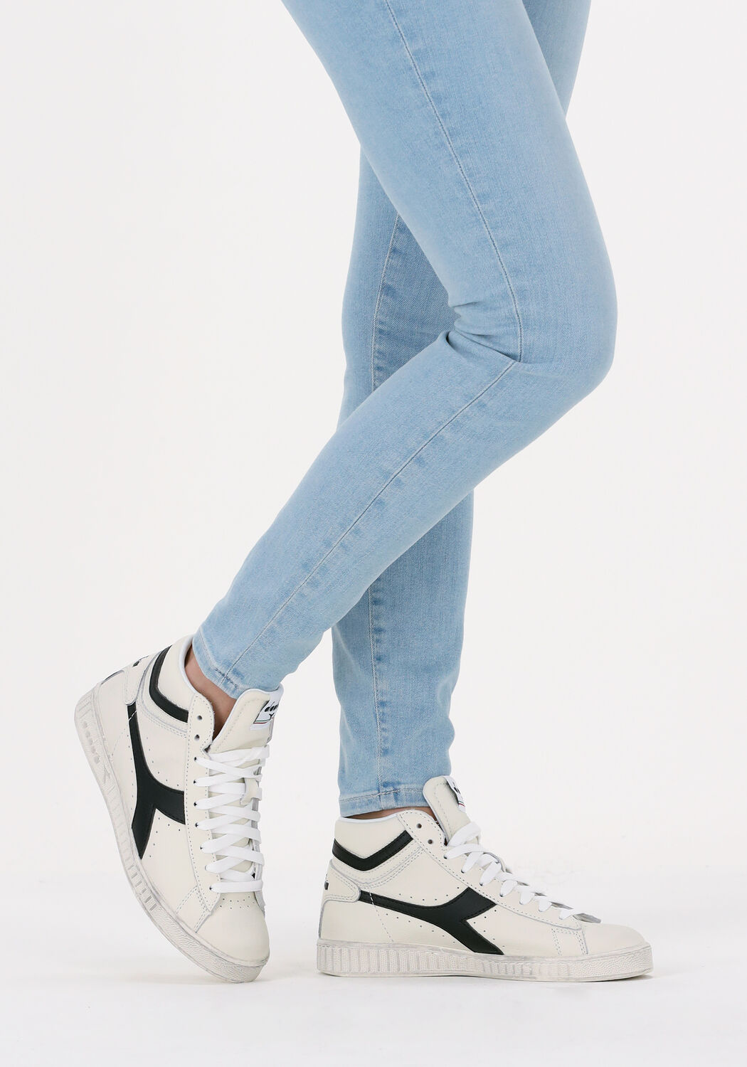 witte diadora hoge sneaker game high waxed dames