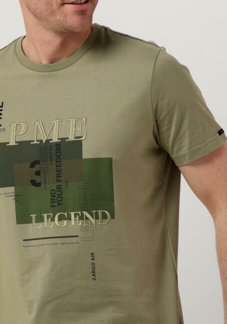 Olijf PME LEGEND T-shirt SHORT SLEEVE R-NECK SINGLE JERSEY MERCERISED - large