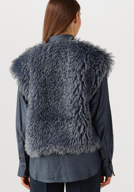 Blauwe JANSEN AMSTERDAM Gilet DALI GILET FF 276 FAKE FUR - large