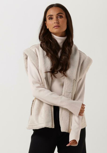 Beige GOOSECRAFT Bodywarmer MILA TEDDY COAT - large