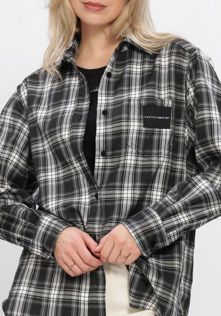 Grijze HAUTE L'AMITI&Eacute; Blouses HAUTE CHECK SHIRT - large