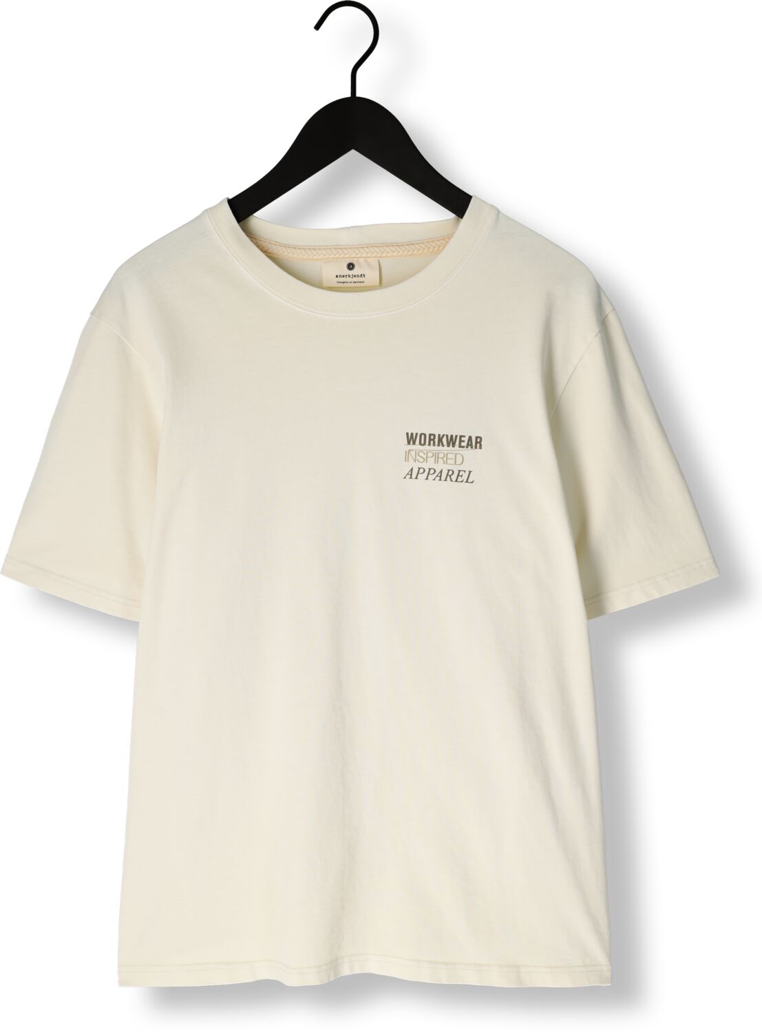ANERKJENDT Heren Polo's & T-shirts Akkikki Seasonal Tee Ecru