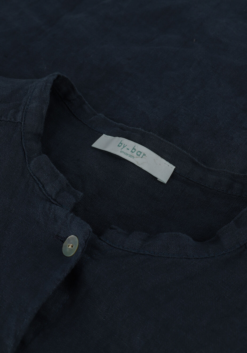 Donkerblauwe BY-BAR Mini jurk MEL LINEN DRESS - large