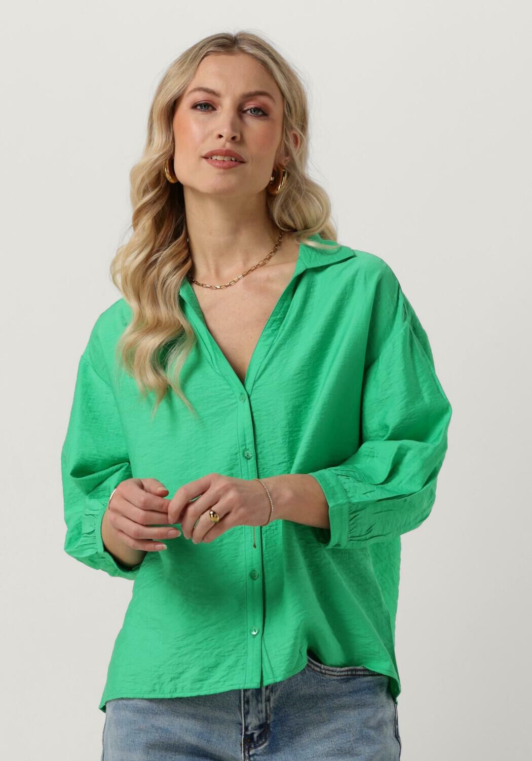 Pom Amsterdam Groene Violet Blouse Elegant Trendy Look Green Dames