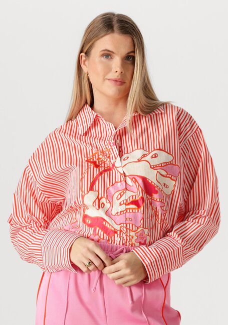 Multi POM AMSTERDAM Blouses BLOUSE POPLIN STRIPED ORANGE - large