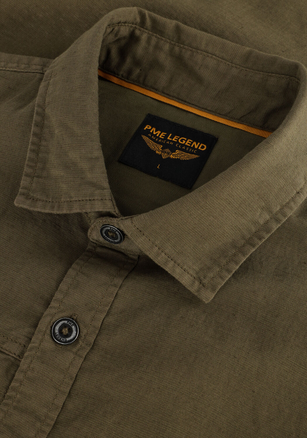 Groene PME LEGEND Casual overhemd SHORT SLEEVE SHIRT CTN/LINEN - large