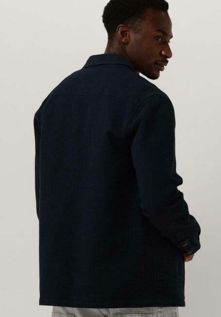 Donkerblauwe ANERKJENDT Overshirt AKOSCAR STRUCTURE OVERSHIRT - large