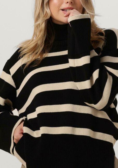Zwarte MODSTRÖM Trui CORBINMD STRIPE T-NECK - large