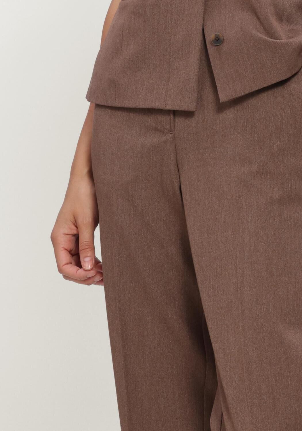 Bruine OBJECT Pantalon OBJLISA MW STRAIGHT PANT NOOS - large