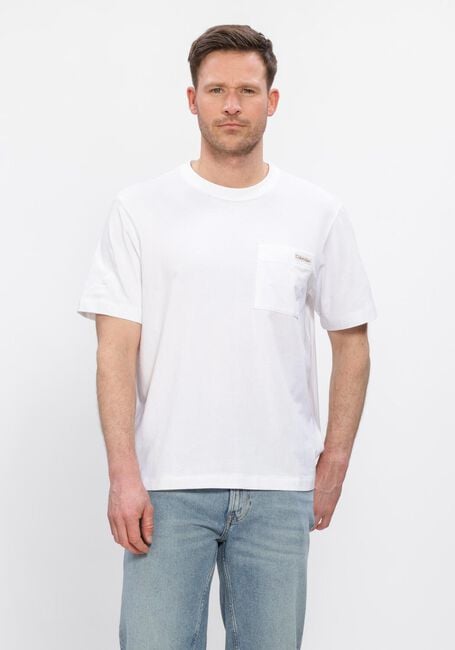 Witte CALVIN KLEIN T-shirt SS 20S JERSEY EASY COIN POCKET T - large