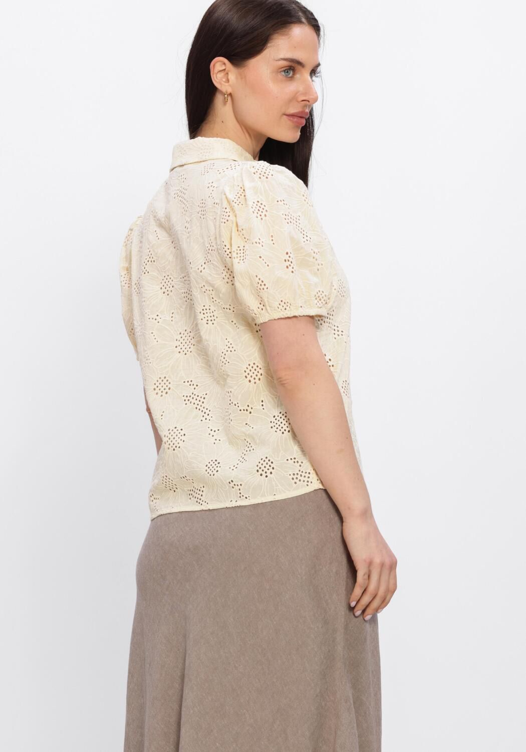 Gele FREEBIRD Blouses WV-FLOWER-EMBRO-26-1 - large