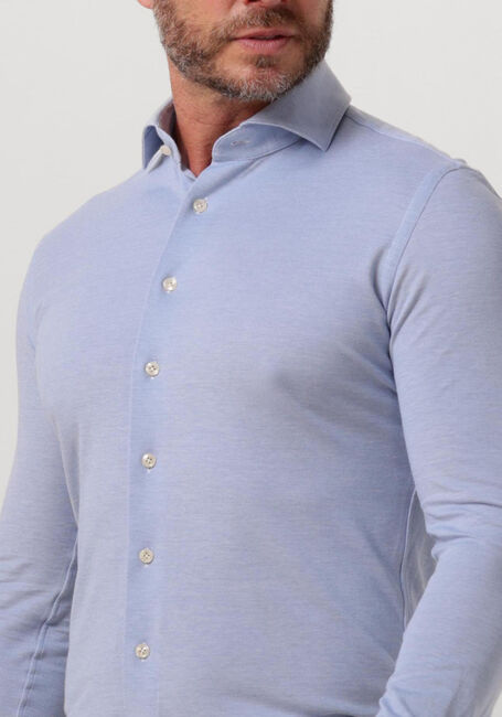Lichtblauwe PROFUOMO Klassiek overhemd KNITTED SHIRT - large