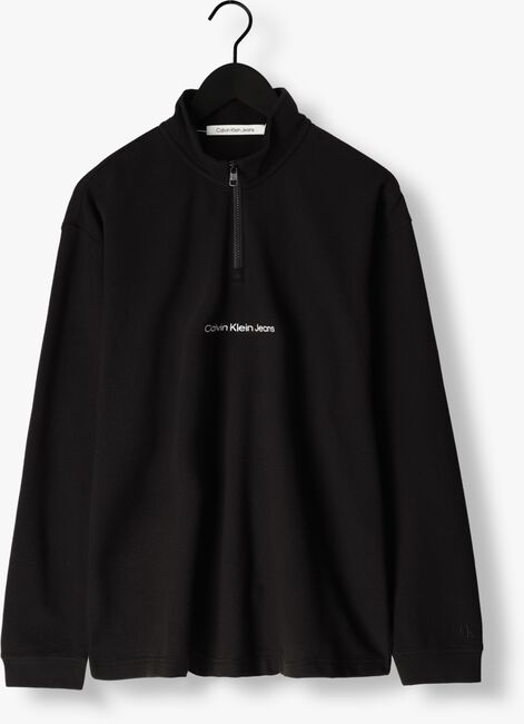 Zwarte CALVIN KLEIN Sweater INSTIT HALF ZIP OTTOMAN TEE - large