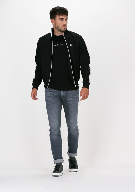 Zwarte FRED PERRY Vest TAPED TRACK JACKET - large