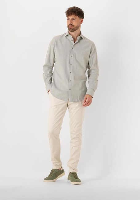 Grijze PROFUOMO Klassiek overhemd SHIRT X-CUTAWAY SC SF COTTON LINEN - large