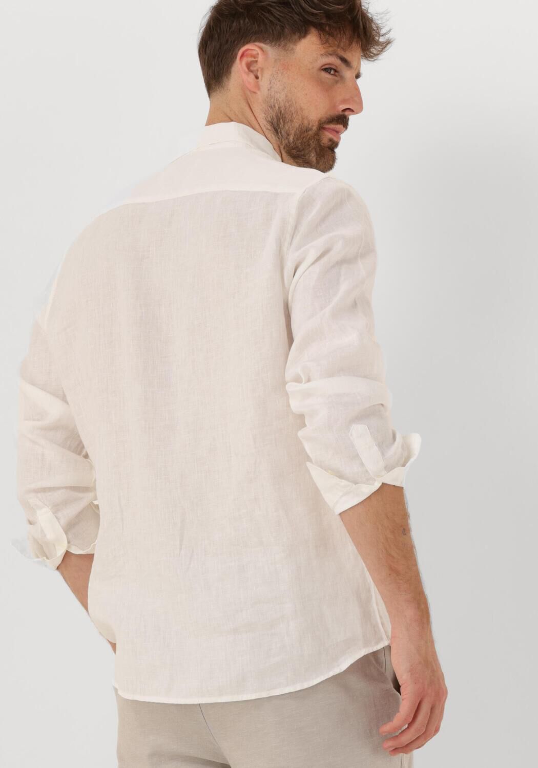 SCOTCH & SODA Heren Overhemden Linen Shirt Ls Button-d Wit