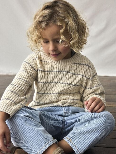 Beige LIL' ATELIER Trui NMMEMLEN LS KNIT STRIPES LIL - large