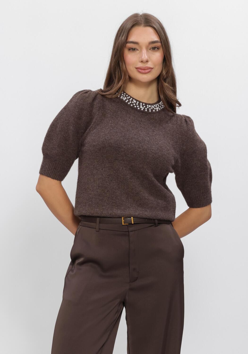 Bruine OMODA ATELIER Trui OM-DAHLIA X BO - large