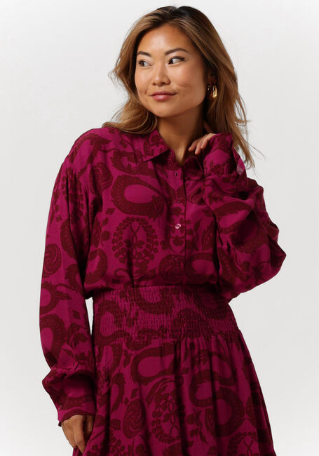 Bordeaux ALIX THE LABEL Blouses LADIES WOVEN DRAGON BLOUSE - large