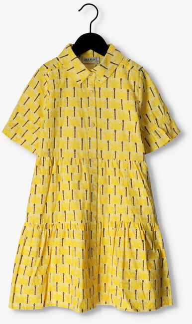 Gele LIKE FLO Mini jurk AOP WOVEN DRESS WITH COLLAR - large