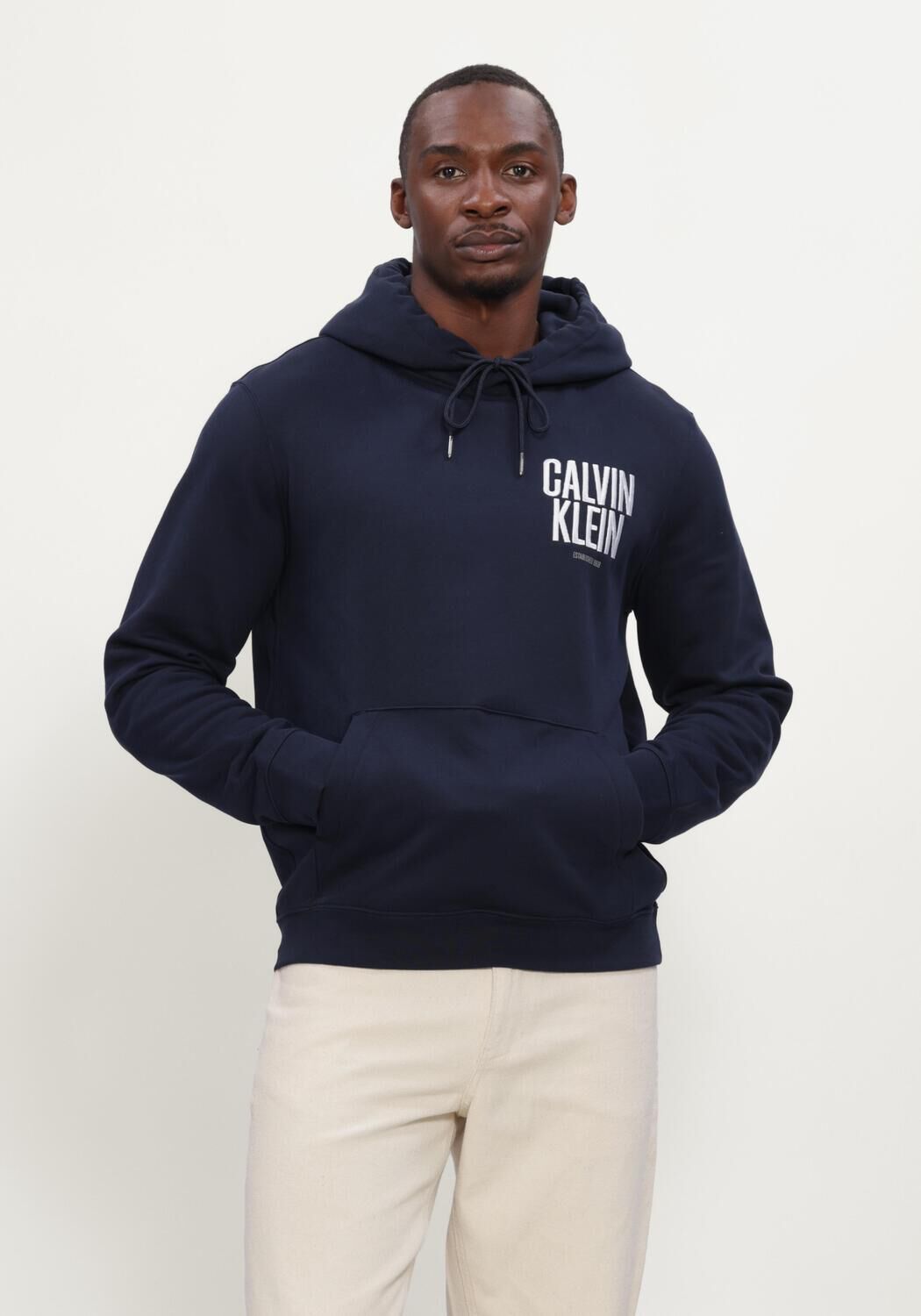 CALVIN KLEIN Heren Truien & Vesten Ls 350fleece Eu Bold Clvn Kln Hoodie Donkerblauw