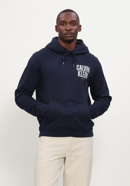 Donkerblauwe CALVIN KLEIN Sweater LS 350FLEECE EU BOLD CLVN KLN HOODIE - large