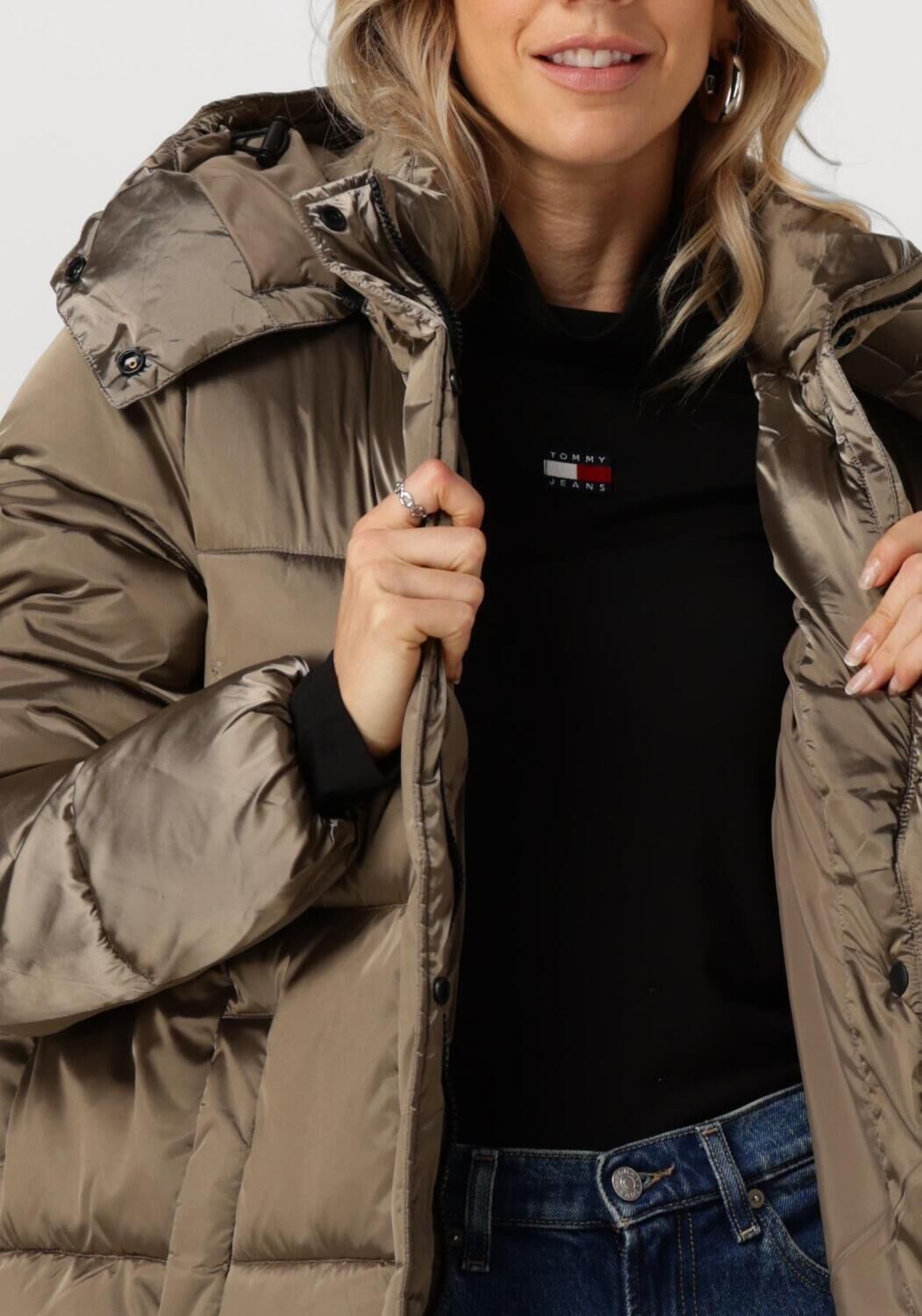 CALVIN KLEIN Dames Jassen Monologo Nd Shiny Long Puffer Groen