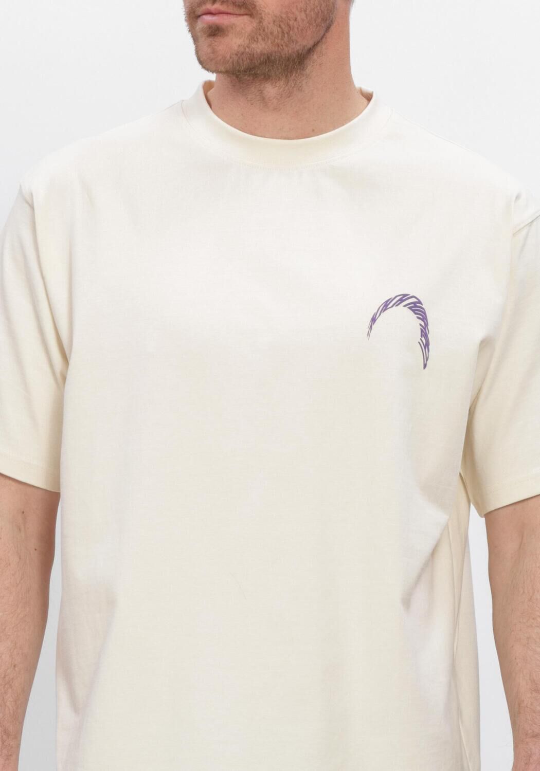 Ecru WOODBIRD T-shirt WBBAINE WARP TEE - large