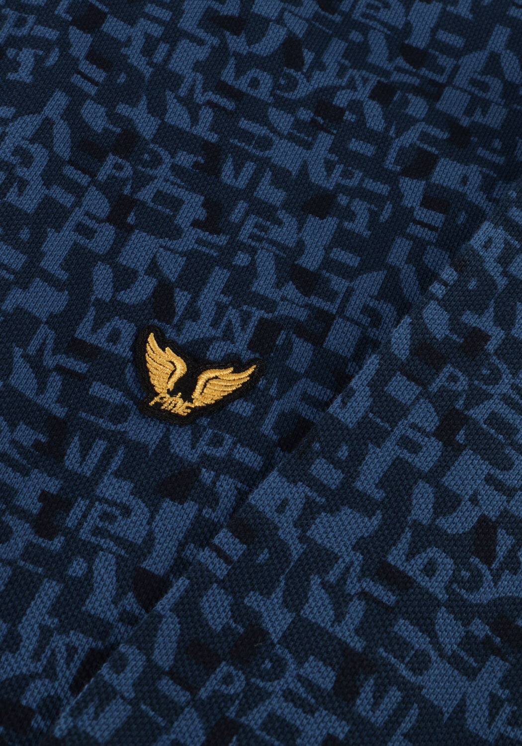 Blauwe PME LEGEND Polo SHORT SLEEVE POLO FINE PIQUE ALL OVER PRINT - large