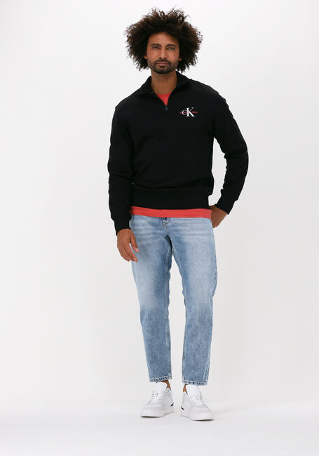 Zwarte CALVIN KLEIN Sweater MONOGRAM LOGO QUARTER ZIP HWK - large