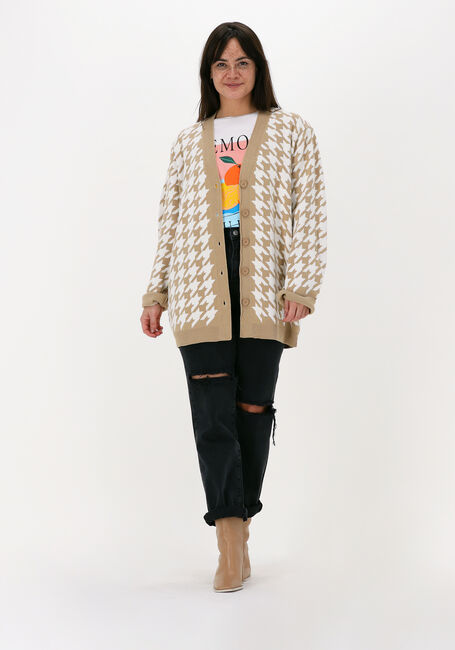 Camel RIANNE MEIJER x NA-KD Vest HOUNDSTOOTH LONG CARDIGAN - large