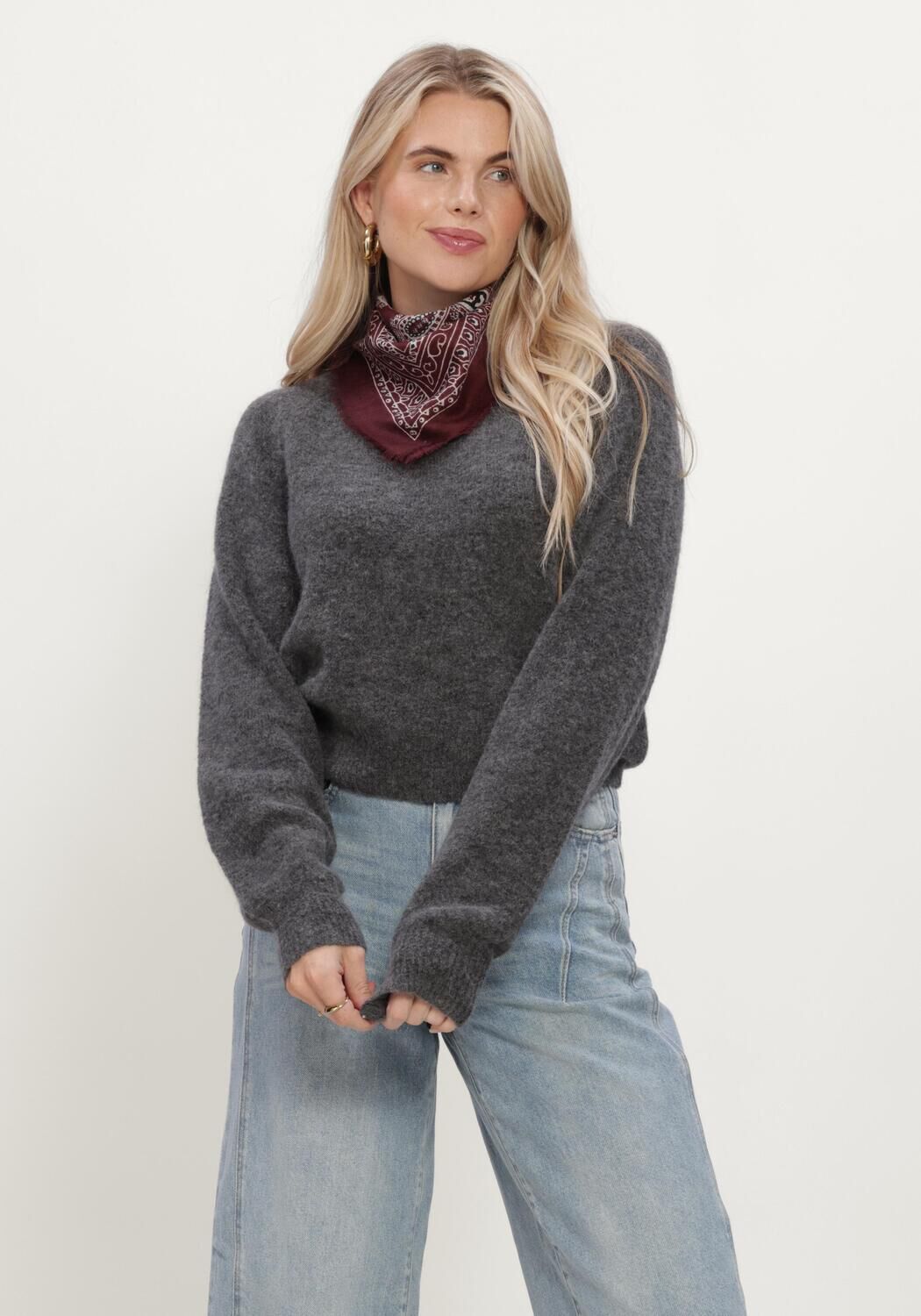 Y.A.S. YAS Dames Truien & Vesten Yasjohi Ls Wool Blend Pullover Donkergrijs