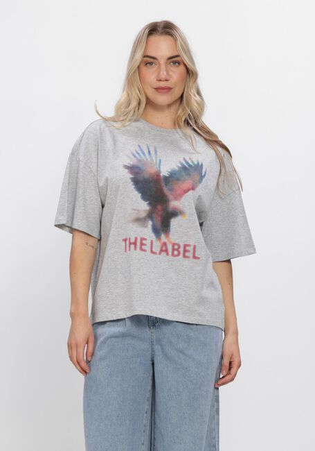Lichtgrijze ALIX THE LABEL T-shirt LADIES KNITTED FADED EAGEL T-SHIRT - large