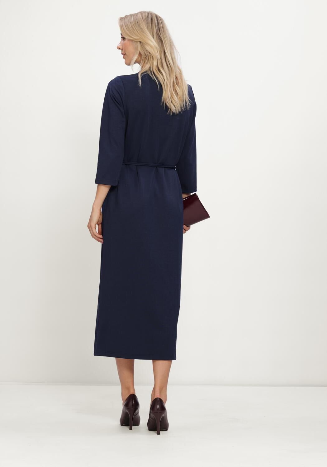 Donkerblauwe FREEBIRD Midi jurk DEVOTED - large