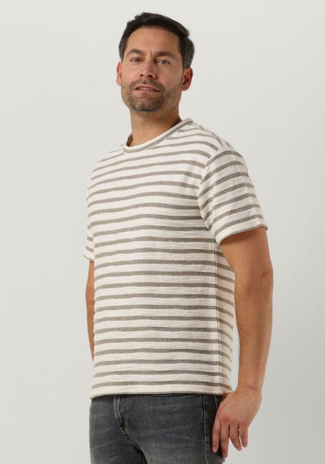 Olijf ANERKJENDT T-shirt AKKIKKI S/S STRUCTURE STRIPE - large